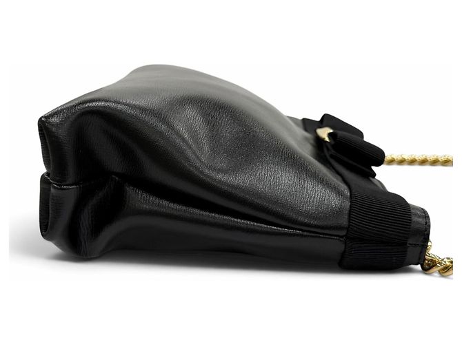 Borsa a tracolla in pelle Salvatore Ferragamo Vara Ribbon Nero - vista 5
