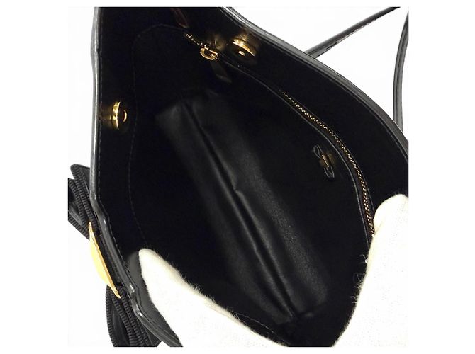 Borsa a tracolla in pelle Salvatore Ferragamo Vara Ribbon Nero - vista 7