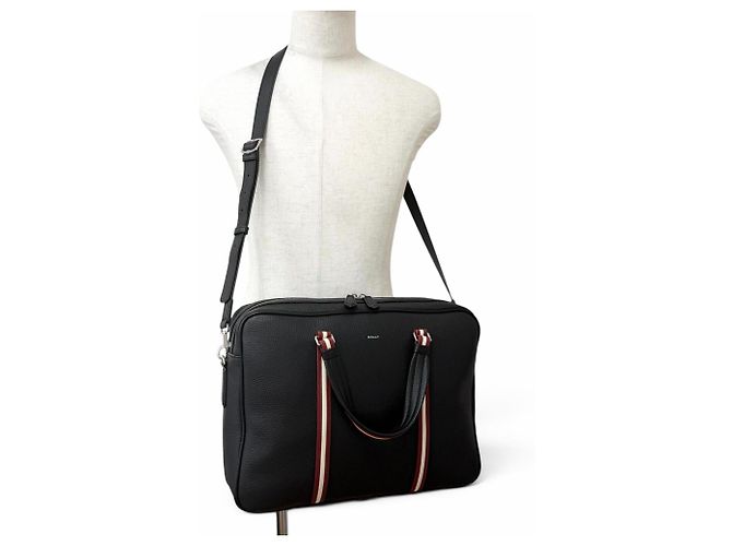 BALLY Bolsa de Ombro e Pasta 2-Way Trainspotting em Couro Preto - vista 2