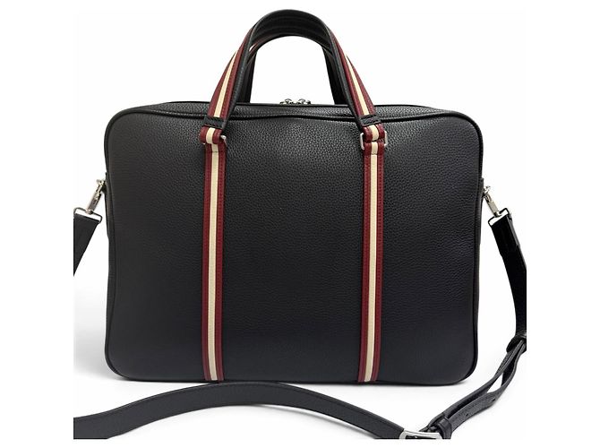 BALLY Bolsa de Ombro e Pasta 2-Way Trainspotting em Couro Preto - vista 3