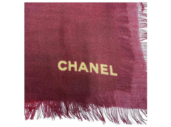 Chanel Bordeaux Kaschmir-Schal - Ansicht 6