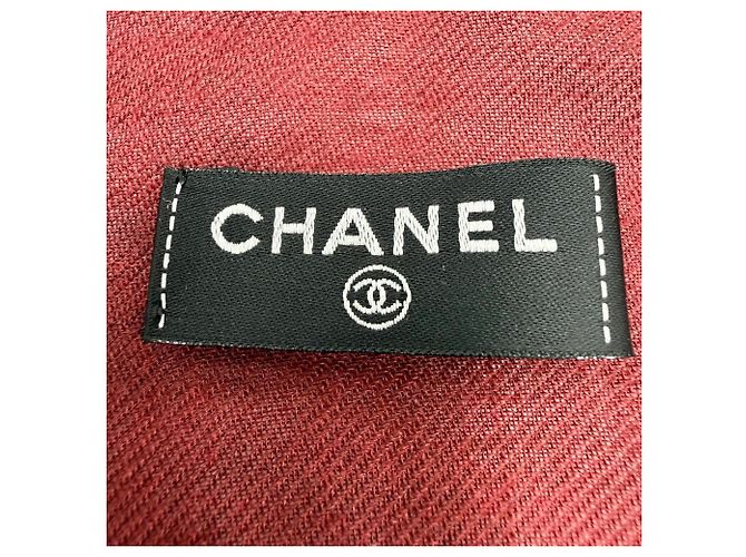 Chanel Bordeaux Kaschmir-Schal - Ansicht 7