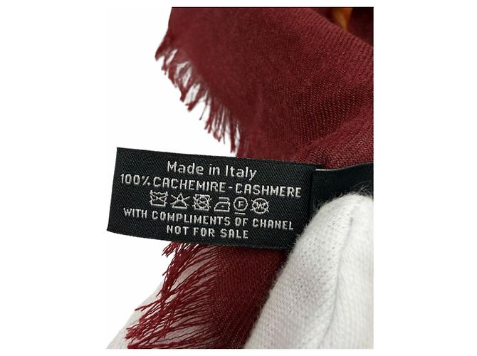 Chanel Bordeaux Kaschmir-Schal - Ansicht 8