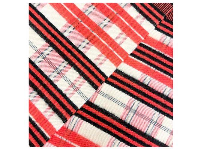 Chal de cachemira Hermès con parche de cuero Roja - vista 3
