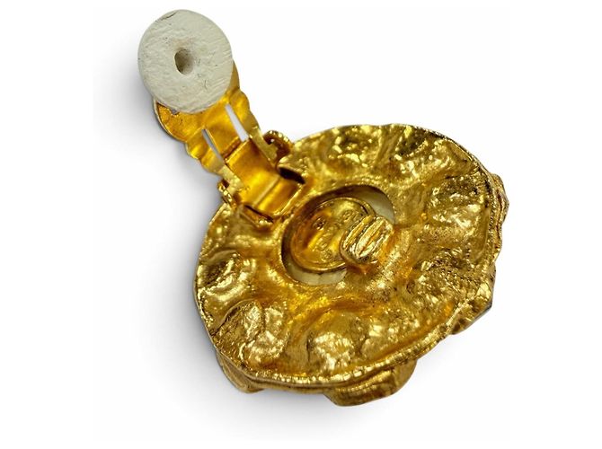 Orecchini Chanel Vintage in metallo, perle eco e cristalli Bijou D'oro - vista 5