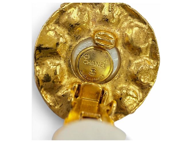 Orecchini Chanel Vintage in metallo, perle eco e cristalli Bijou D'oro - vista 7