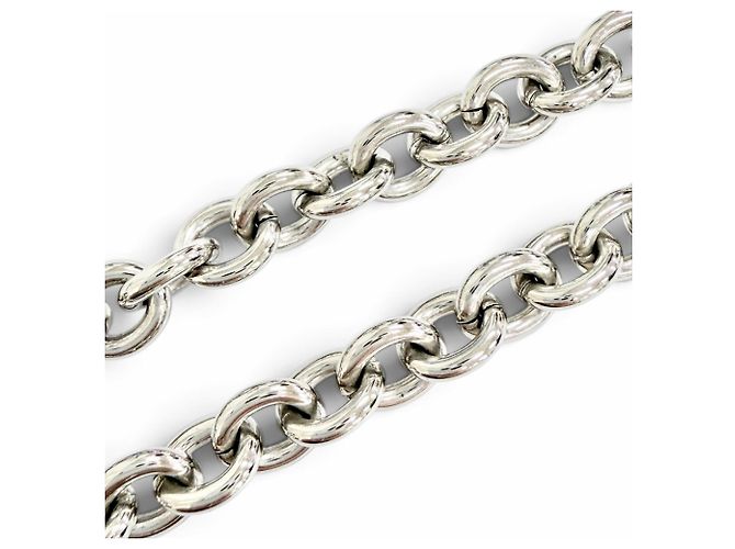 Chanel B25C ABE839 Coco Mark Strass-Kettenhalskette Silber - Ansicht 5