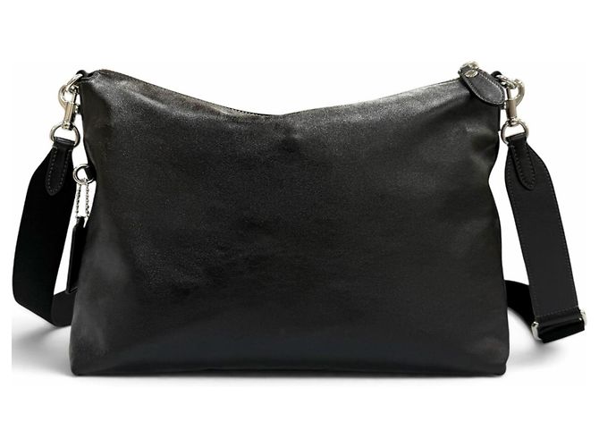 Borsa a tracolla Domino in pelle liscia Coach Nero - vista 3