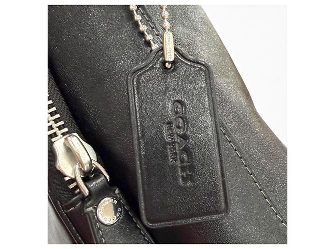 Borsa a tracolla Domino in pelle liscia Coach Nero - vista 9