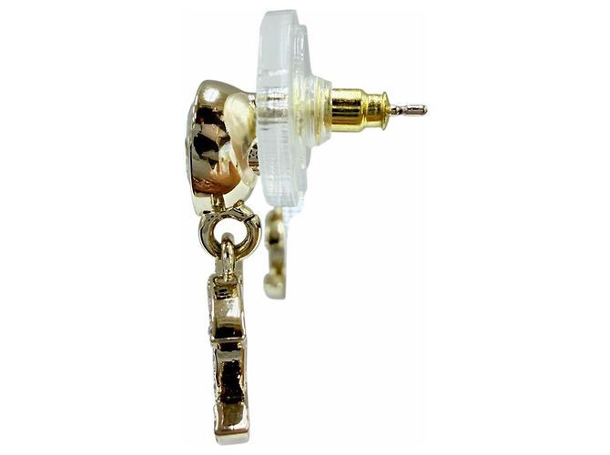 Orecchini Chanel I25A Coco Mark Crystal Bijou Teardrop D'oro - vista 2
