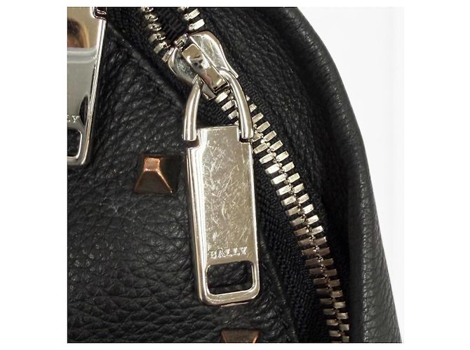 Mochila de couro BALLY Wolfson Marrom Preto - vista 11