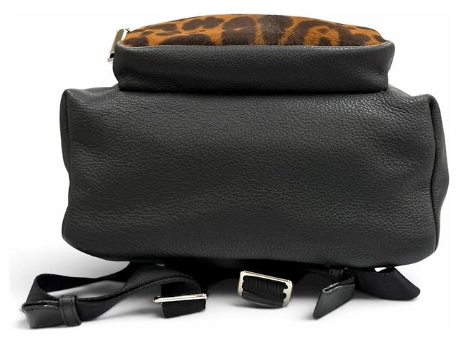 Mochila de couro BALLY Wolfson Marrom Preto - vista 6
