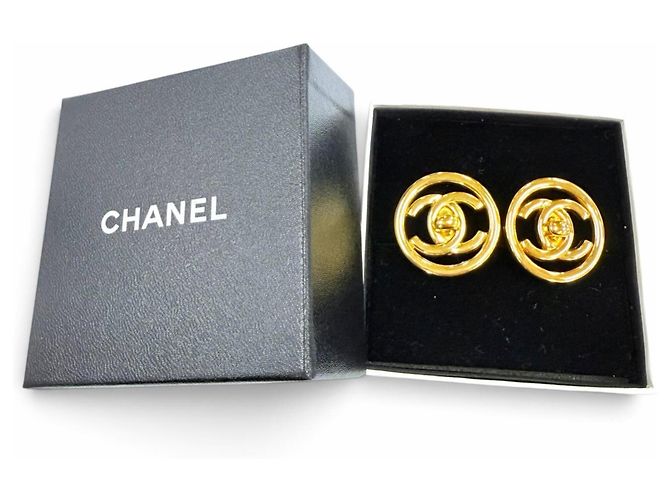 Chanel Vintage 97P Metal Coco Mark Runde Clip-Ohrringe Golden - Ansicht 2