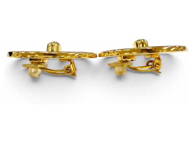 Chanel Vintage 97P Metal Coco Mark Runde Clip-Ohrringe Golden - Ansicht 3