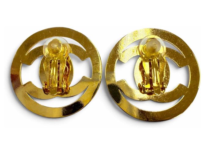 Chanel Vintage 97P Metal Coco Mark Runde Clip-Ohrringe Golden - Ansicht 4