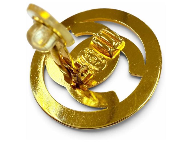 Chanel Vintage 97P Metal Coco Mark Runde Clip-Ohrringe Golden - Ansicht 5