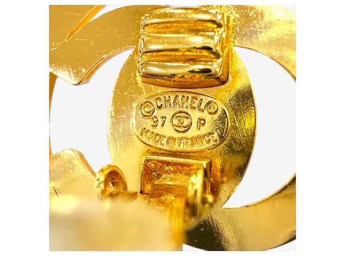 Chanel Vintage 97P Metal Coco Mark Runde Clip-Ohrringe Golden - Ansicht 6