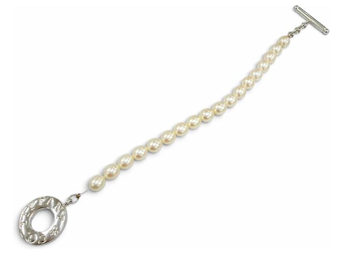 Autre Marque Tiffany Toggle-Armband aus Süßwasserperlen 925 Silber - Ansicht 3