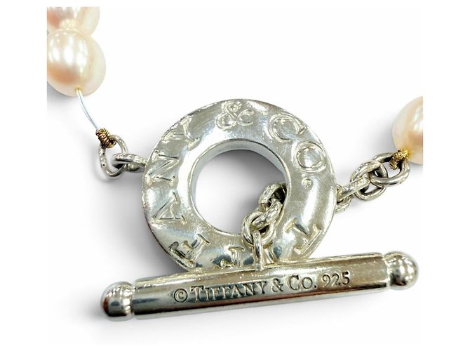 Autre Marque Tiffany Toggle-Armband aus Süßwasserperlen 925 Silber - Ansicht 4