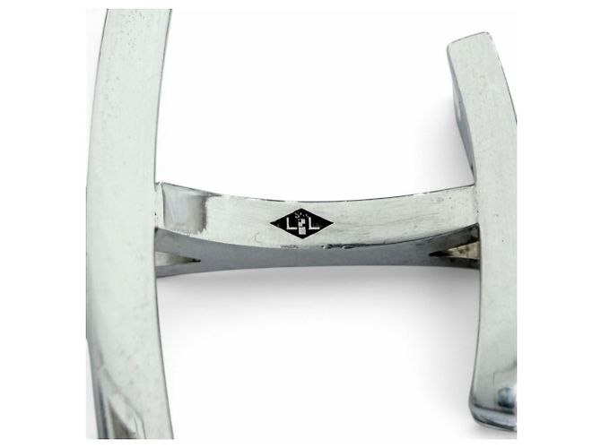 Hermès Abotoaduras Hermes SV925 com motivo de logo H paralelo em prata - vista 6
