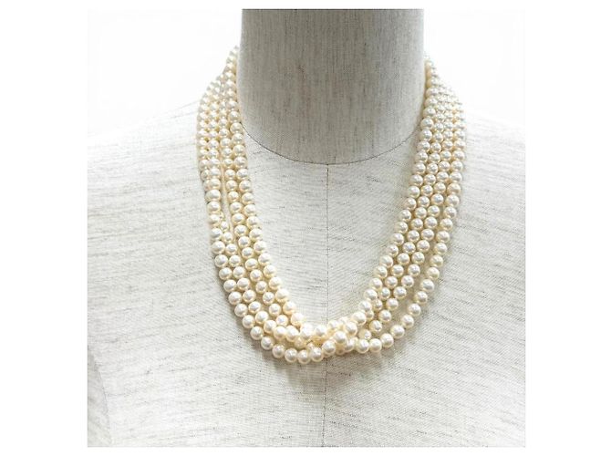 Autre Marque Collana lunga in perle d'acqua dolce Tiffany Ziegfeld Collection Argento Bianco - vista 3