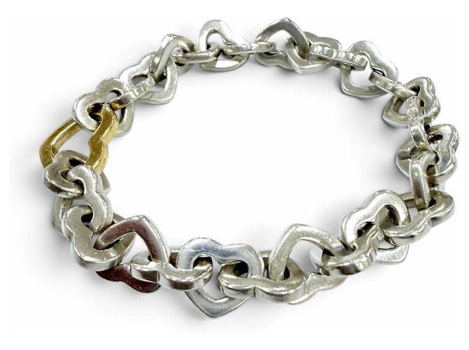 Autre Marque Bracciale Tiffany Vintage Heart Link Argento D'oro - vista 2
