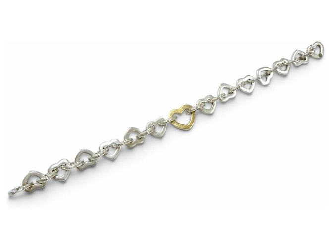 Autre Marque Bracciale Tiffany Vintage Heart Link Argento D'oro - vista 3