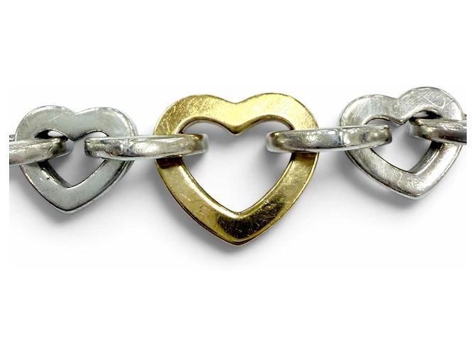 Autre Marque Bracciale Tiffany Vintage Heart Link Argento D'oro - vista 4