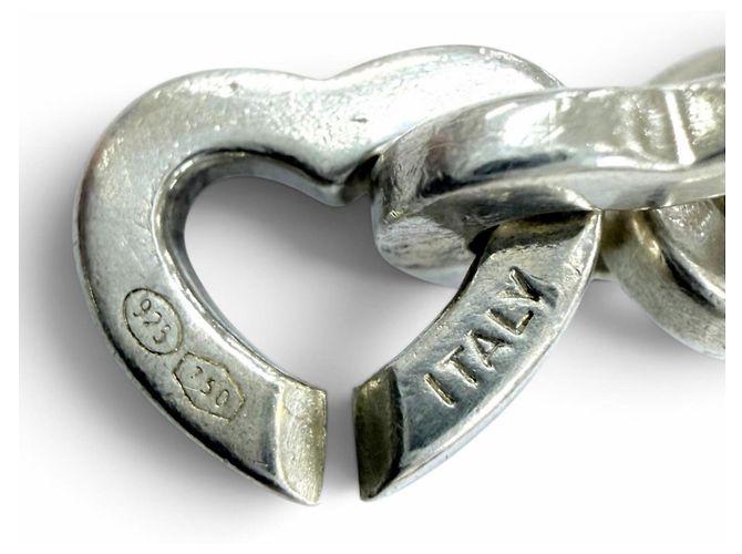 Autre Marque Bracciale Tiffany Vintage Heart Link Argento D'oro - vista 6