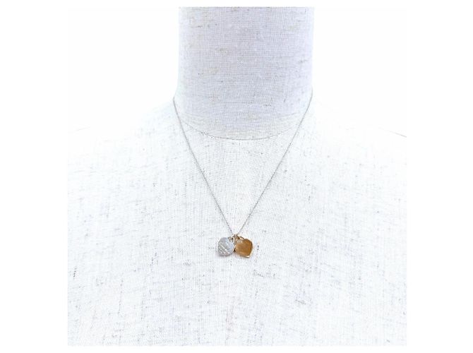 Autre Marque Collana con pendente Tiffany & Co. Double Heart Tag Argento D'oro - vista 2