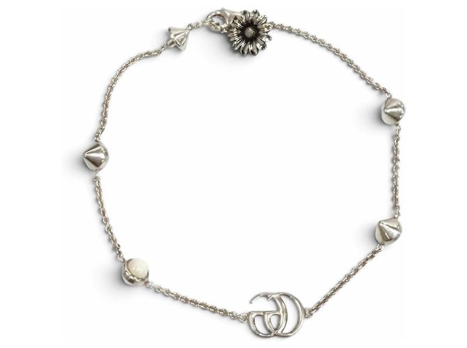 Gucci Double G Armband mit Perlmutt-Anhänger Silber Weiß - Ansicht 3