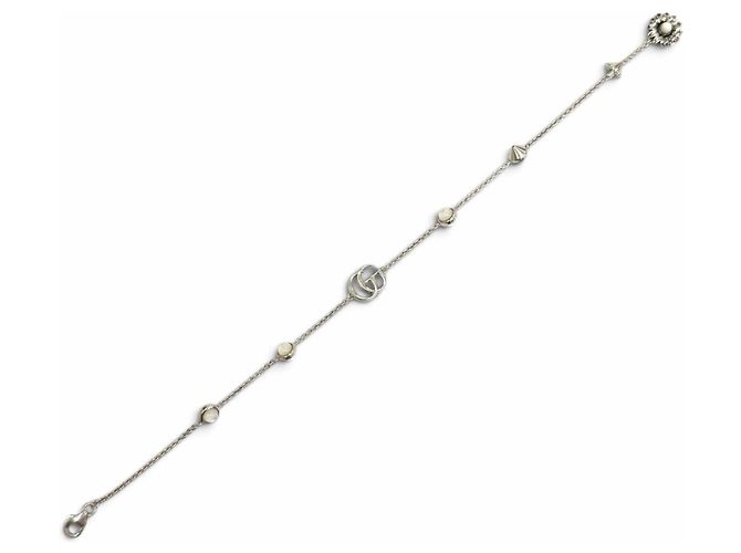 Gucci Double G Armband mit Perlmutt-Anhänger Silber Weiß - Ansicht 4