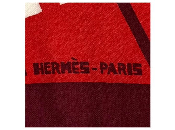 Hermès Hermes Carre Geant 140 OpH Optical H Mezcla de Cachemira y Seda Stole Multicolor - vista 9