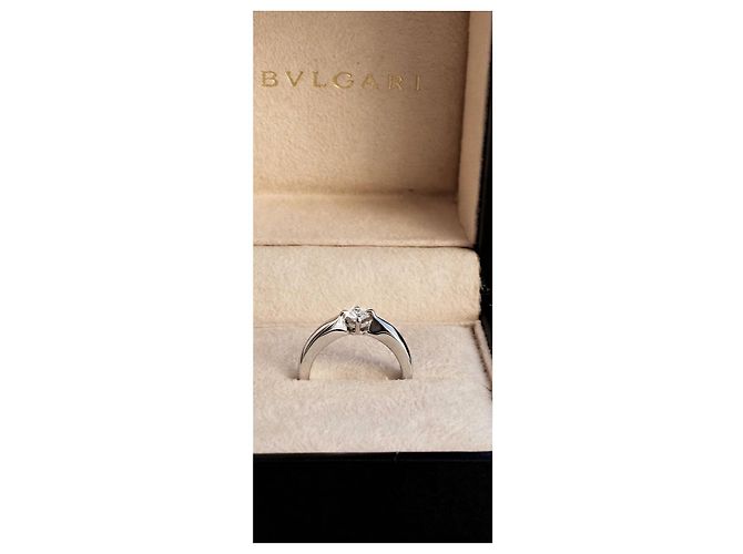 Bulgari Solitärring Platin Zertifizierter Diamant Weiß - Ansicht 3