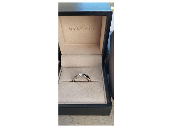 Bulgari Solitärring Platin Zertifizierter Diamant Weiß - Ansicht 9