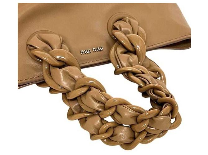 Miu Miu Shopper aus braunem Leder - Ansicht 5