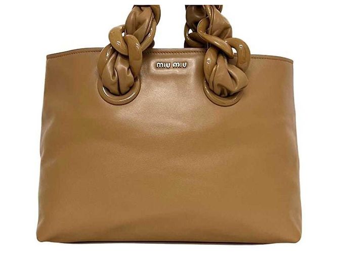 Miu Miu Shopper aus braunem Leder - Ansicht 9