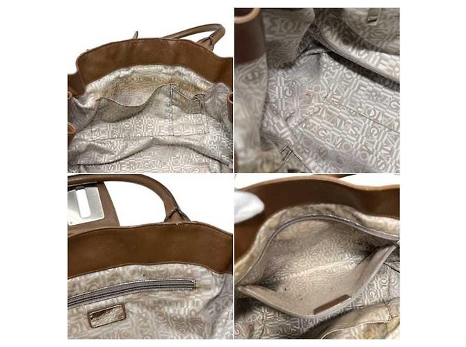 Sac Tote Salvatore Ferragamo en cuir marron - vue 3