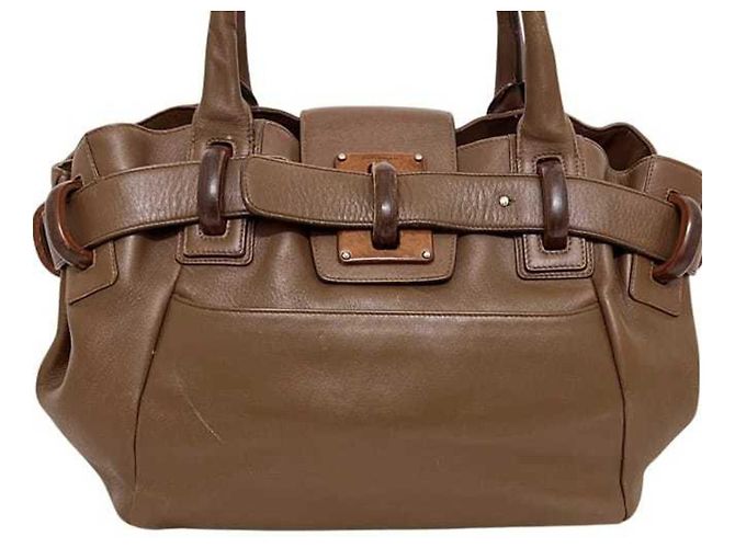 Sac Tote Salvatore Ferragamo en cuir marron - vue 6