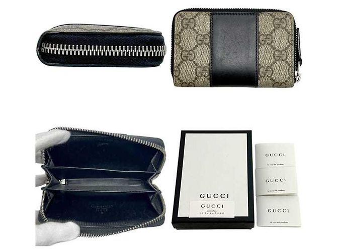 Portamonete Gucci in beige e nero - vista 2