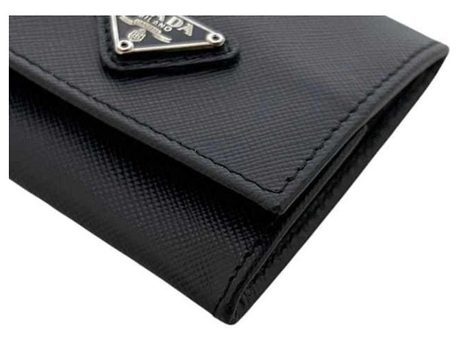 Prada Münzbeutel aus Saffiano-Leder Schwarz - Ansicht 4