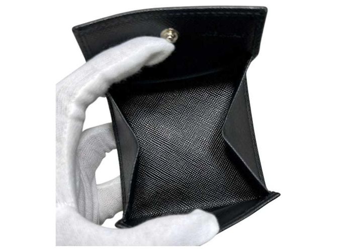 Prada Münzbeutel aus Saffiano-Leder Schwarz - Ansicht 6