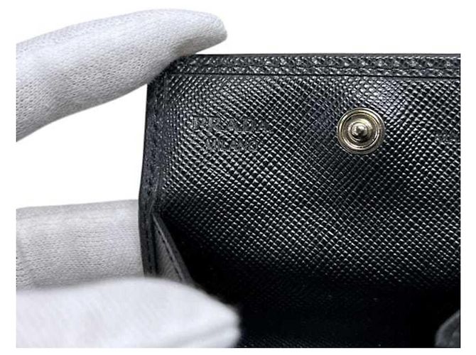 Prada Münzbeutel aus Saffiano-Leder Schwarz - Ansicht 7