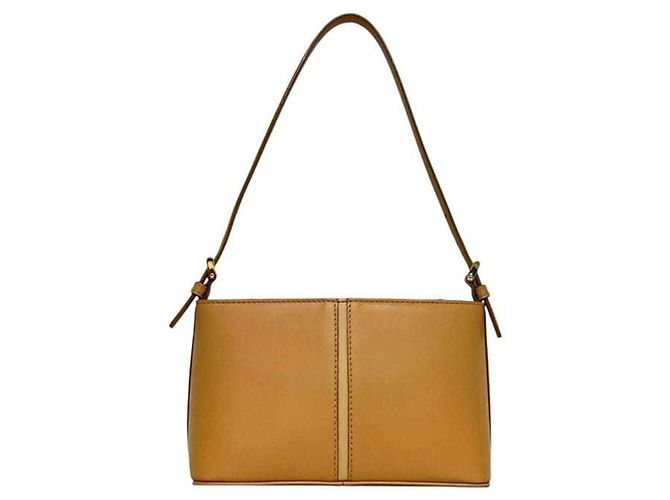 Borsa a tracolla Burberry in pelle beige - vista 3