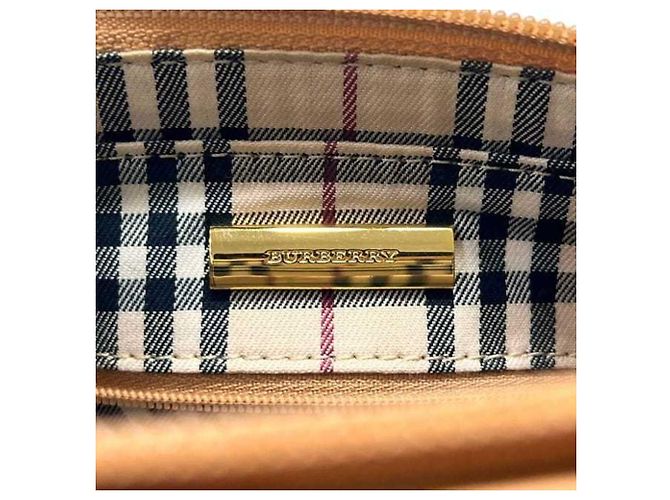 Borsa a tracolla Burberry in pelle beige - vista 5