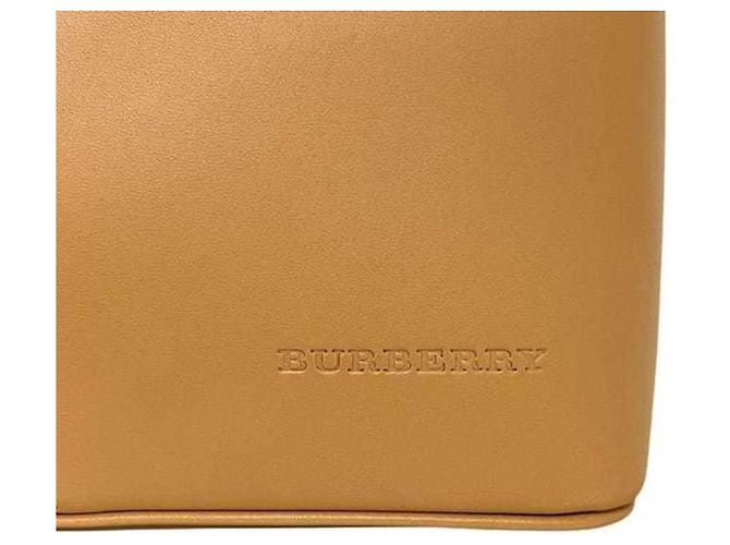 Borsa a tracolla Burberry in pelle beige - vista 8