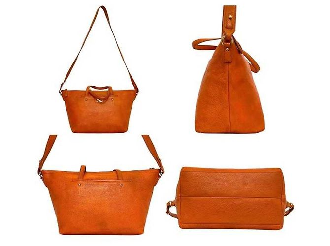 Borsa a tracolla e tote in pelle arancione Salvatore Ferragamo - vista 2