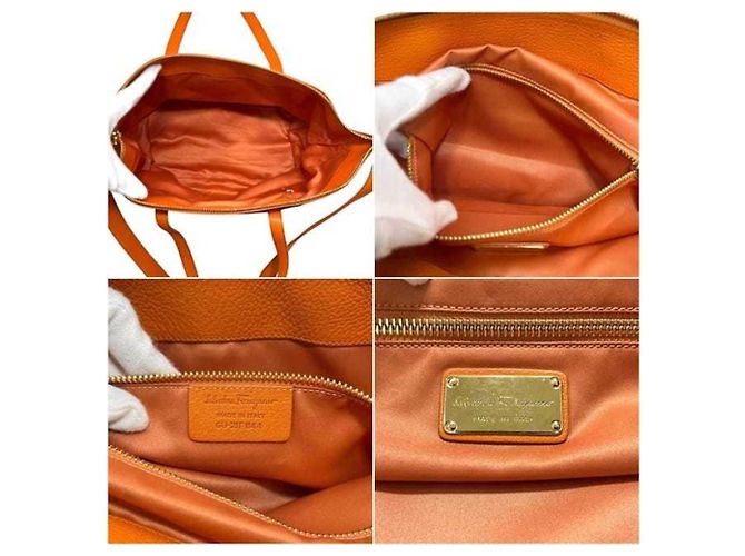 Borsa a tracolla e tote in pelle arancione Salvatore Ferragamo - vista 3