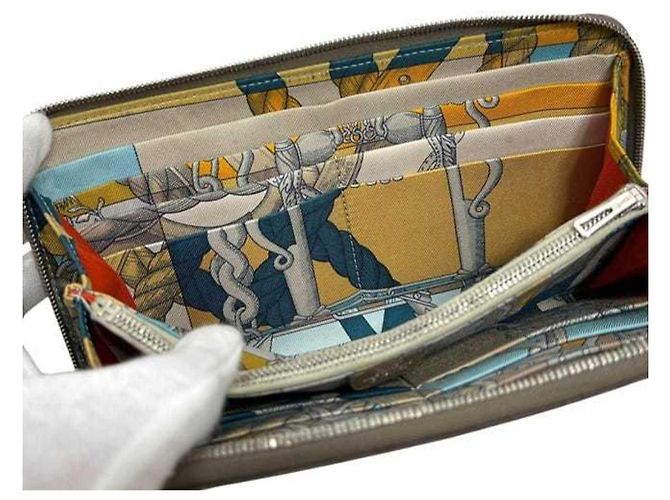 Hermès Hermes Azap Silk In Round Long Wallet Beige Taupe - view 4