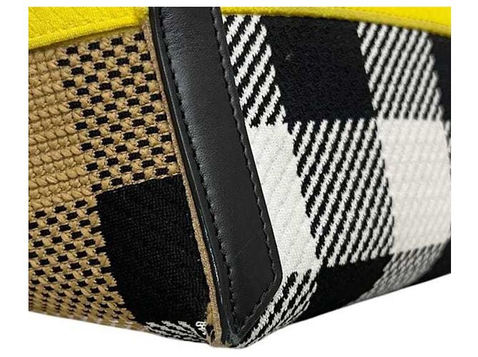 Borsa Giant Tote Check Burberry Beige - vista 10